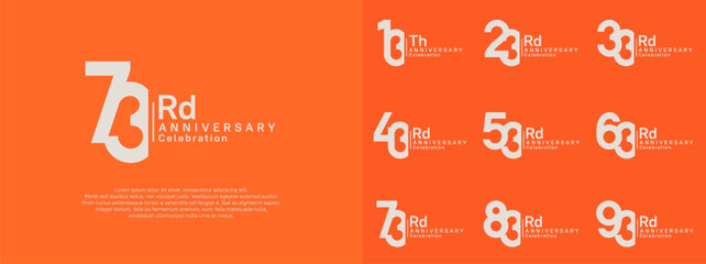 anniversary vector design set white color for celebration day