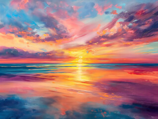 sunset over the ocean