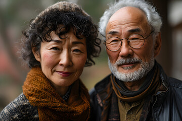 Portrait of a Happy Senior Asian Couple