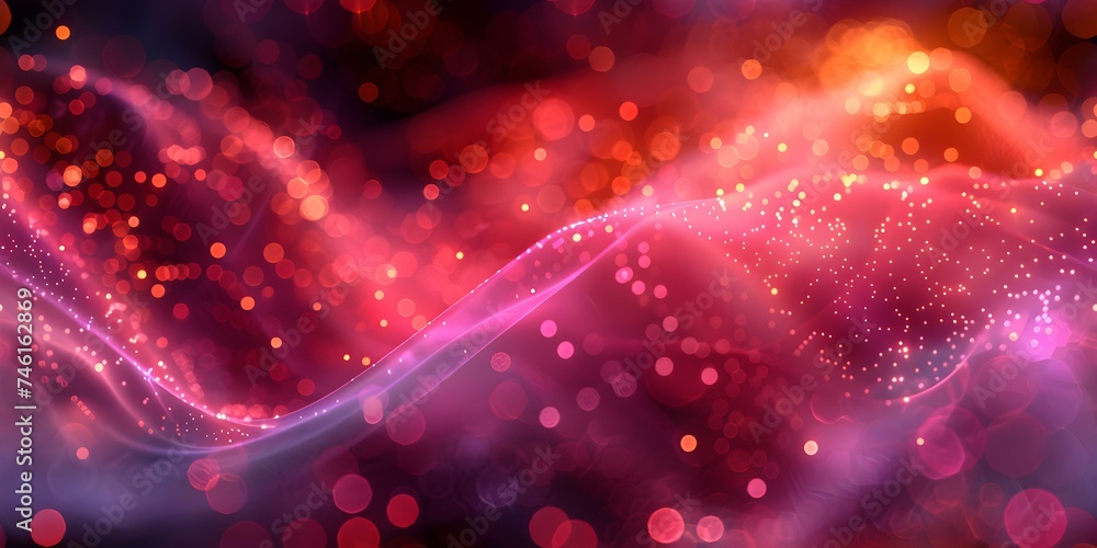 Fototapete Dynamic Technology Background with Moving Dots and Wave-like Particles for Seamless Design. Concept Technology, Background, Dots, Wave-like Particles, Design