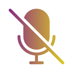 mute flat gradient icon