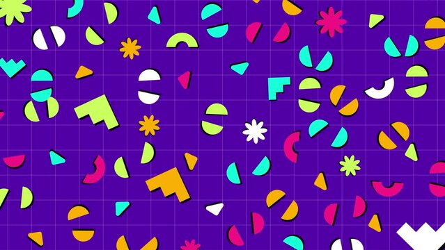 Seamless Background With Animated Colorful Flowers 