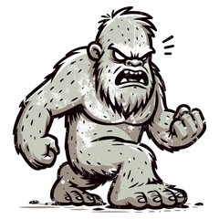 Rage of the Bigfoot: An Illustration Unleashing the Fierce Fury and Raw Power of the Angry Beast.