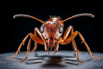 Small Red ant formica. Insect animal nature. Generate Ai