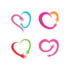 love, concern for fellow human beings logo vector icon illustration