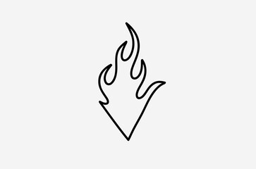 outline flame doodle vector image