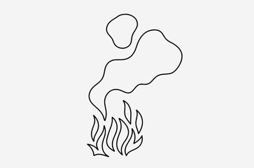 outline flame doodle vector image