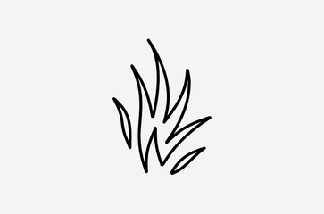 outline flame doodle vector image