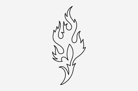 outline flame doodle vector image