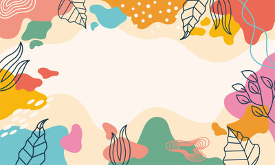 Flat abstract floral leaves background