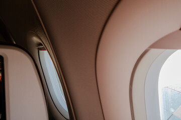 The window of an airplane.