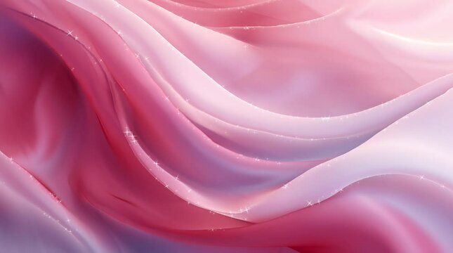animation pink silk background Holographic abstract clothing with colorful waves. Bright organza, shiffon fabric, very high resolution
