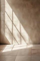 Sunlight Casting Shadows on Beige Wall and Floor
