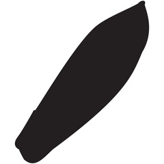A silhouette of a canoe