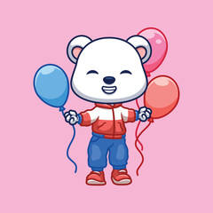 Birthday Polar Bear Cute Cartoon