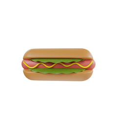 Fast food and desserts 3d icon render clipart