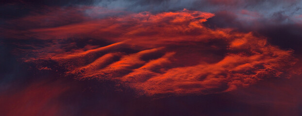 Dramatic clouds at down