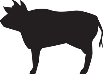 豚のシルエットイラスト