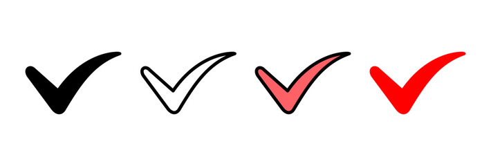 Check mark icon vector illustration. Tick mark sign and symbol