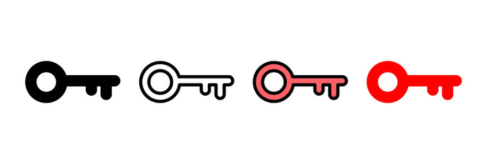 Key icon vector illustration. Key sign and symbol. - obrazy, fototapety, plakaty