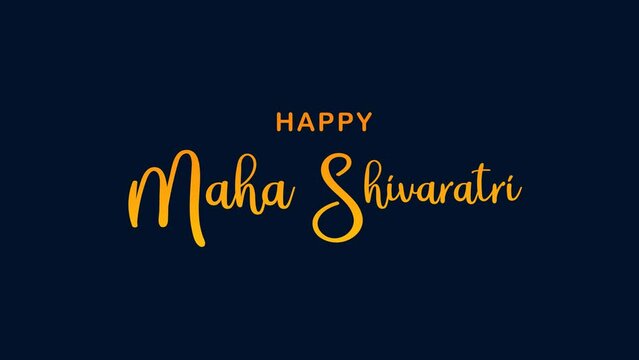 Happy Maha Shivaratri Text Animation. Great for Happy Maha Shivaratri Celebrations with transparent background, for banner, social media feed wallpaper stories