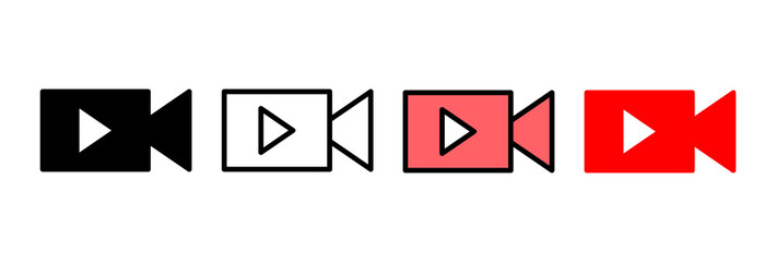 Video icon vector illustration. video camera sign and symbol. movie sign. cinema