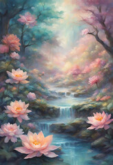 Obraz na płótnie Canvas flowers in water