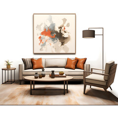 Incorporation of Contemporary Design Elements in a Cozy Living Room Layout Illustration by HB Design