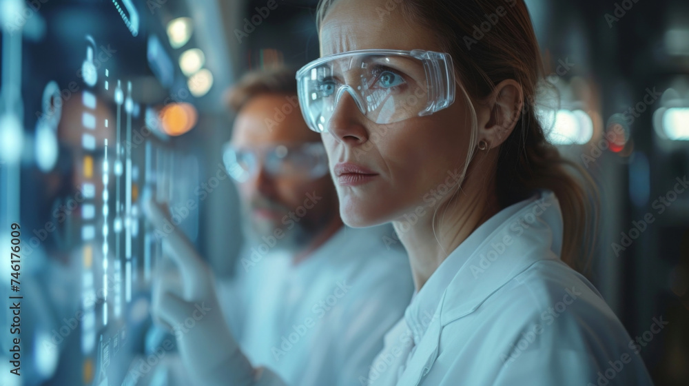 Poster in a futuristic underground lab a team of scientists and engineers work together to create the next 