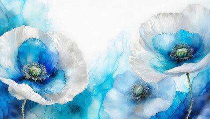 Niebieskie kwiaty maki