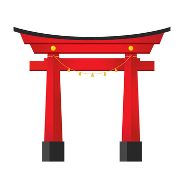 Japanese traditional Shinto Torii Gate landmark.
