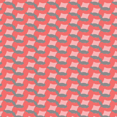 Pattern of used tampons against red background. Polka dot, stripes, waves, random symbols textures.