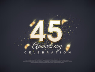 45th anniversary number with fancy numerals. luxury premium vector design. Premium vector for poster, banner, celebration greeting.