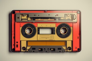 Obraz premium Vintage Retro music cassette. Style nature. Generate Ai