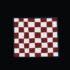 Red and white checkered chess board