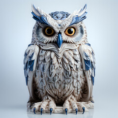 Intricate Mechanical Owl Design. A detailed illustration of a mechanical owl, perfect for...