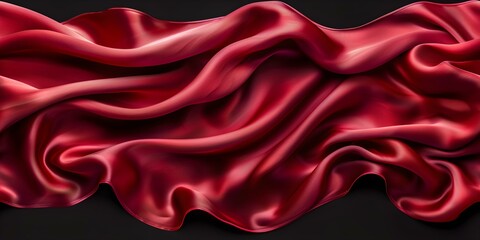Obraz premium Luxurious red silk and satin fabric design forming seamless artistic waves. Concept Luxury Textiles, Red Color Scheme, Silk and Satin, Seamless Wave Design, Artistic Fabric Patterns