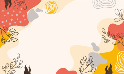 Flat abstract floral leaves background