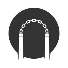 Fototapeta premium Nunchaku icon vektor