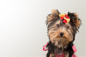 Cute small puppy dog posing