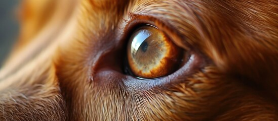This close-up photo showcases the detail and color of a brown dogs eye, highlighting the importance...