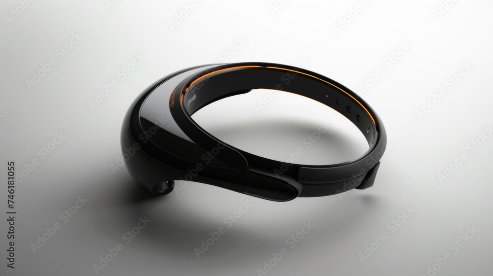 Poster the sleek and modern design of a brainwave monitoring watch that also tracks sleep patterns and prov