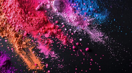 Holi concept with colorful powders ready for the festival of colors
