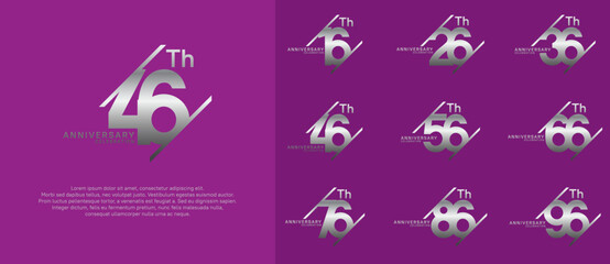 anniversary logotype vector set with silver color can be use for celebration purpose