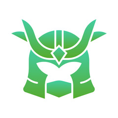 Samurai Helmet Flat Gradient Style