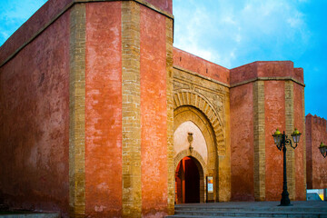 Bab El Had one of the main gates to the old Medina at downtown Rabat the capital of Morocco