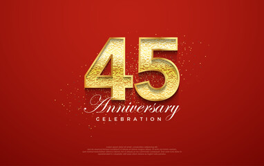 45th anniversary number, for a birthday celebration. premium vector backgrounds. Premium vector background for greeting and celebration.