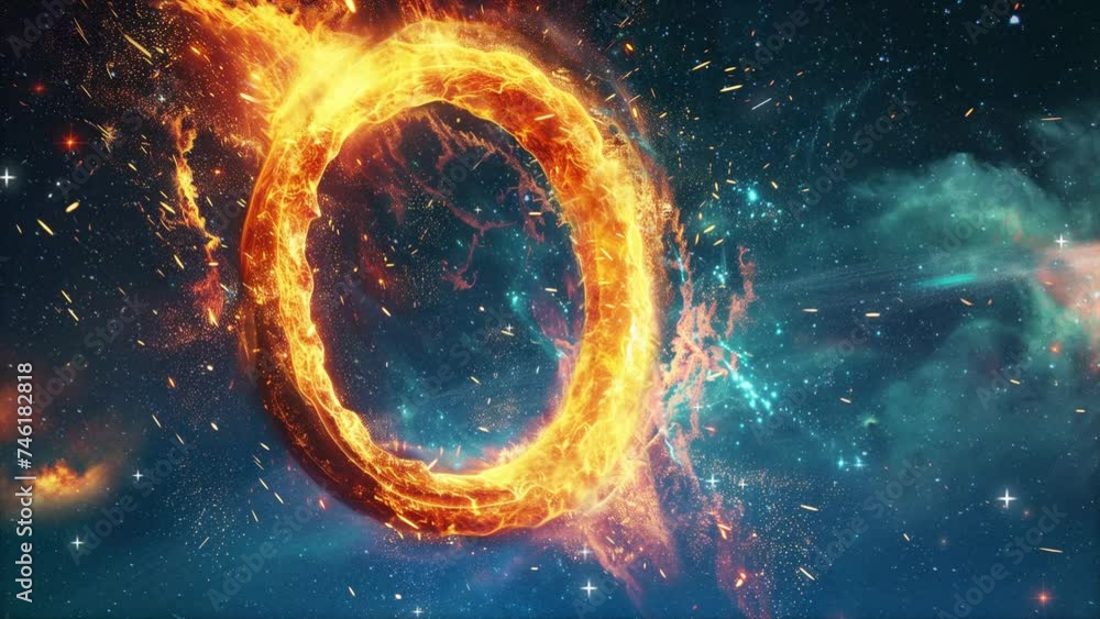Wall mural universe outer space background illustration. seamless looping overlay 4k virtual video animation ba