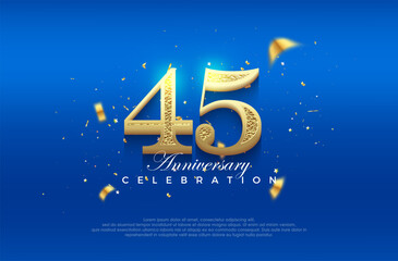Fototapeta na wymiar Premium vector 45th anniversary celebration background with fancy numeral glitter. Premium vector background for greeting and celebration.