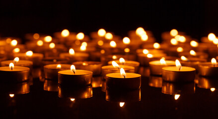 Burning candles with shallow depth of field